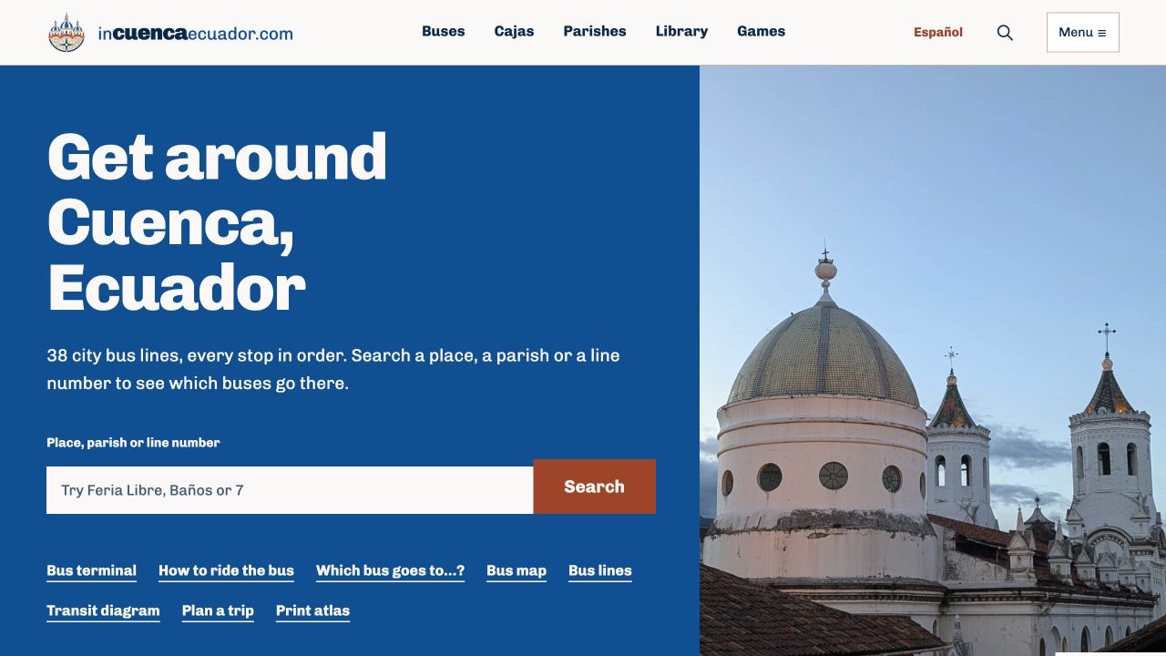 In Cuenca Ecuador website preview